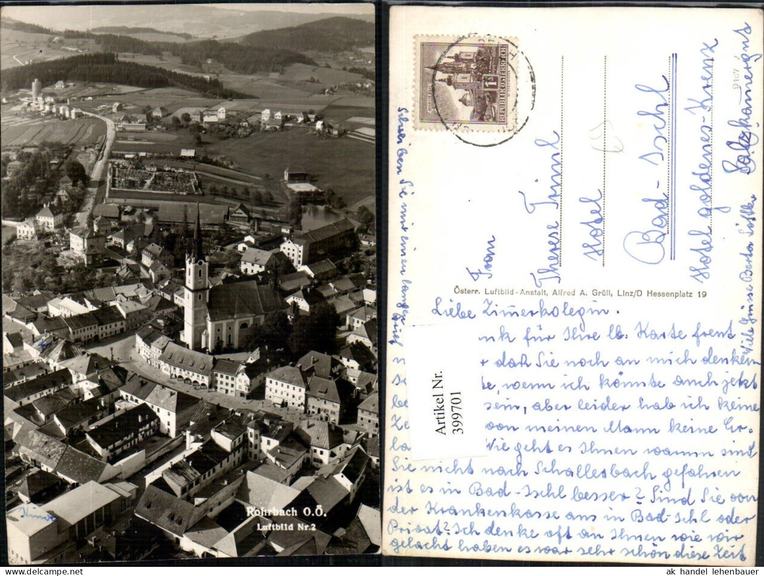 399701,Rohrbach Totale Fliegeraufnahme