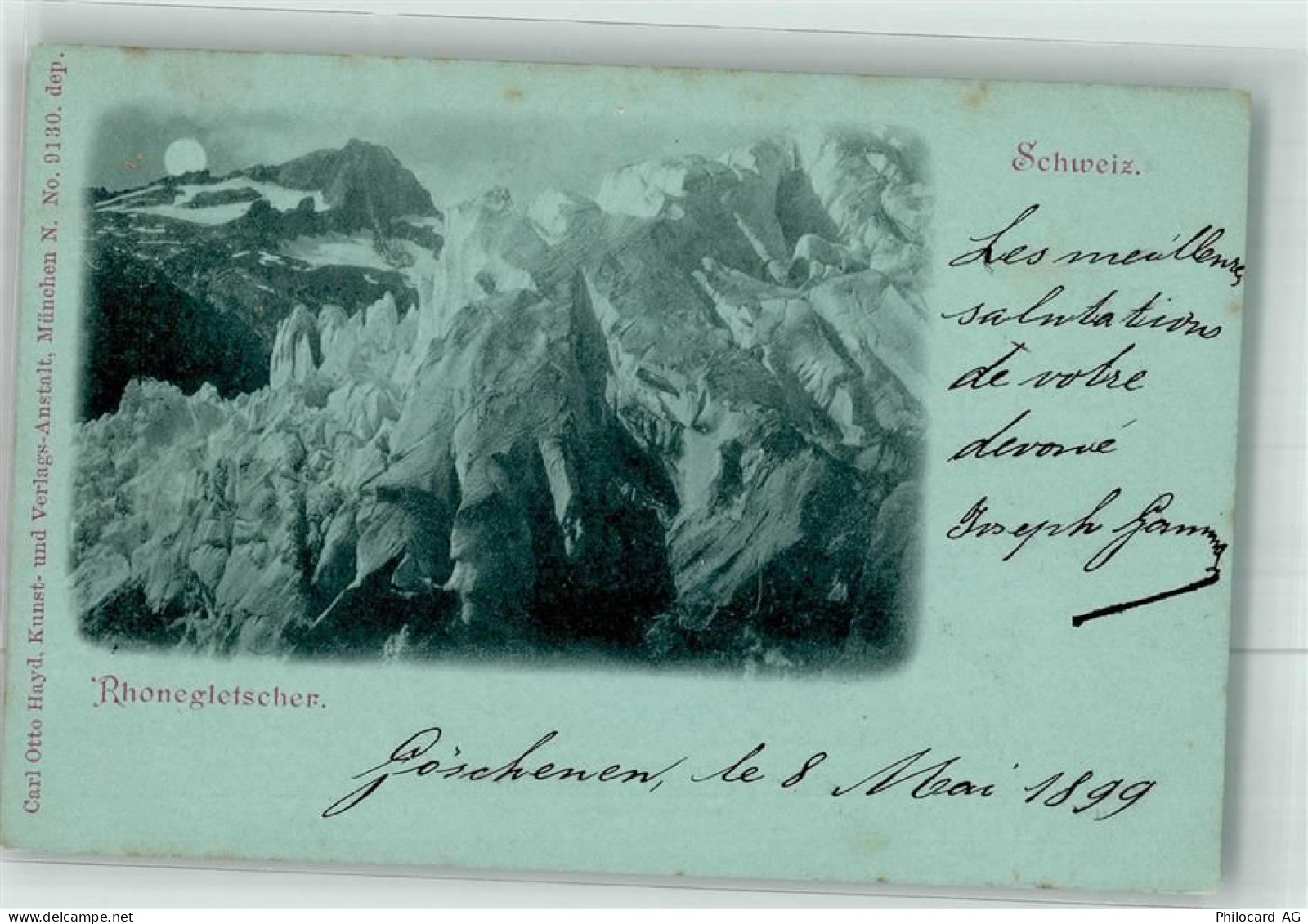 3999 Oberwald 1899 Foto AK Rhonegletscher - 38023931