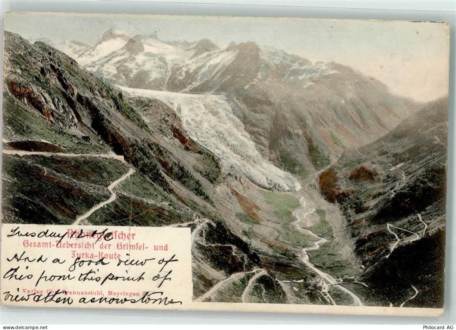 3999 Oberwald 1904 - Rhonegletscher Grimsel Furkaroute - 39372364