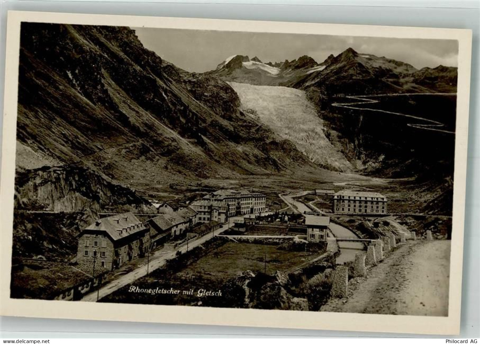 3999 Oberwald Foto AK Rhonegletscher Gletsch - 38071374
