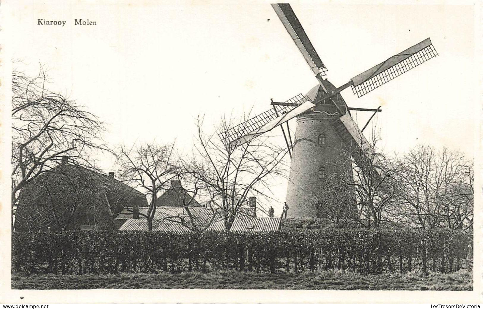 [-40%] BELGIQUE - Kinrooy - Molen - Moulin - Paysage - Rural - Chaumière - Arbre - Ed H.R.T - Animé - Carte postale anci