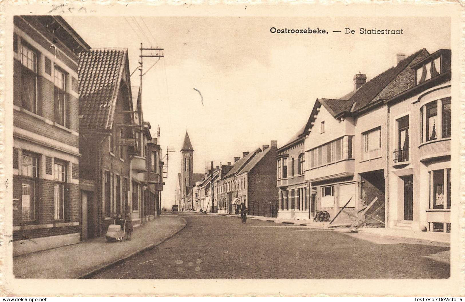 [-40%] BELGIQUE - Oostroozebeke - De Statiestraat - Rue - Ed Hector Roelens - Obl Oostrozebeke - Carte postale ancienne
