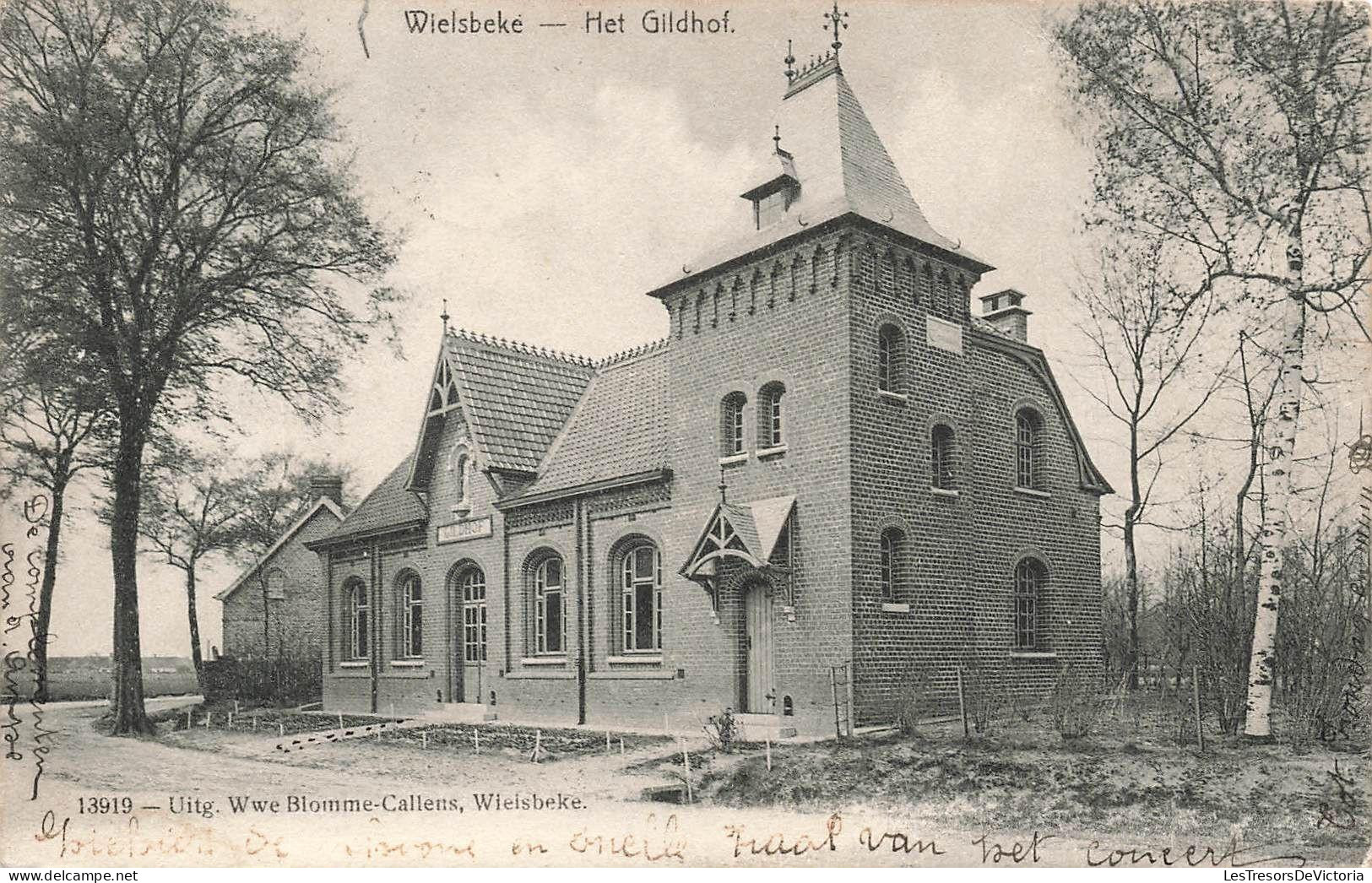 [-40%] BELGIQUE - Wielsbeke - Het Gildhof - cour - porte - bâtiment - Uitg Wwe Blomme Callens - 1912 - Carte postale anc