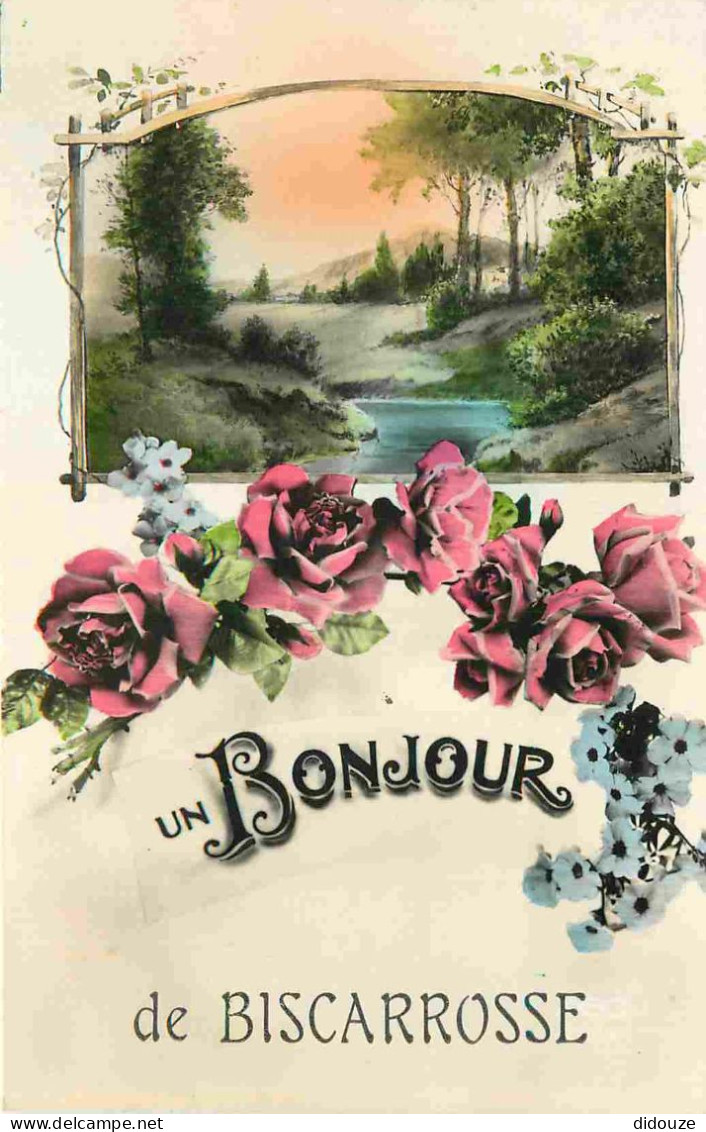 40 - Biscarrosse - Un Bonjour de Biscarrosse - Fleurs - CPA - Voir Scans Recto-Verso