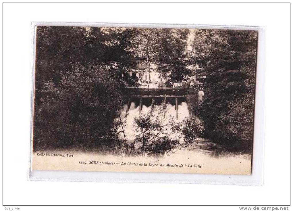 40 SORE Cascade, Chute de la Leyre, au Moulin de la Ville, animée, ed Dubourg 1515, 192?