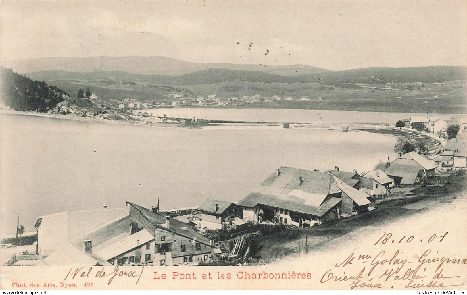 [-40%] SUISSE - Le pont et les Charbonnières - Lac de Joux - Panorama - Obl à Orient 21 X 01 - Carte postale ancienne