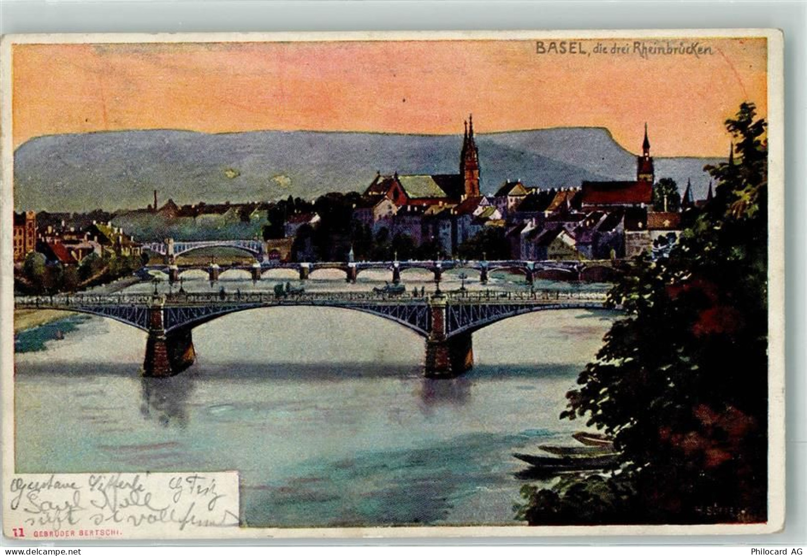 4000 Basel Bâle 1900 - Die drei Rheinbrücken - 39404162