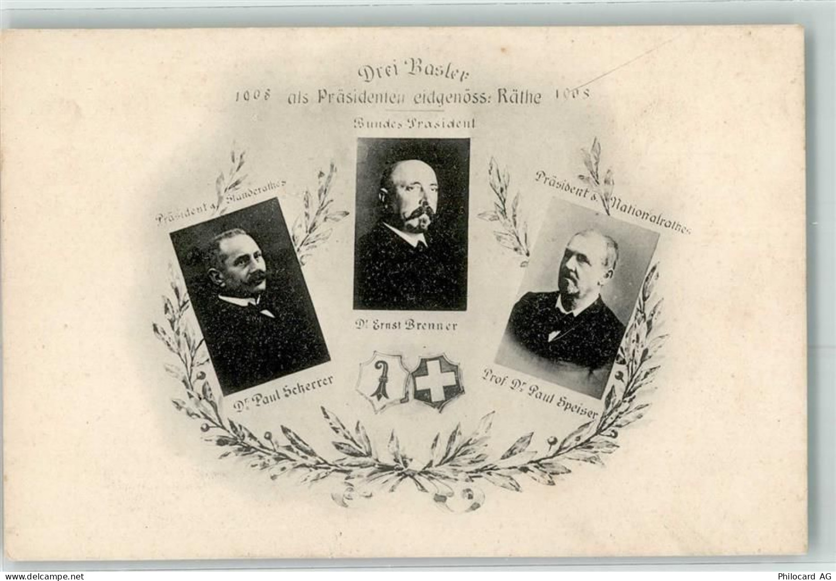 4000 Basel Bâle 1908 - Dr. Paul Scherrer Dr. Ernst Brenner Prof. Dr. Pau... - 13271472