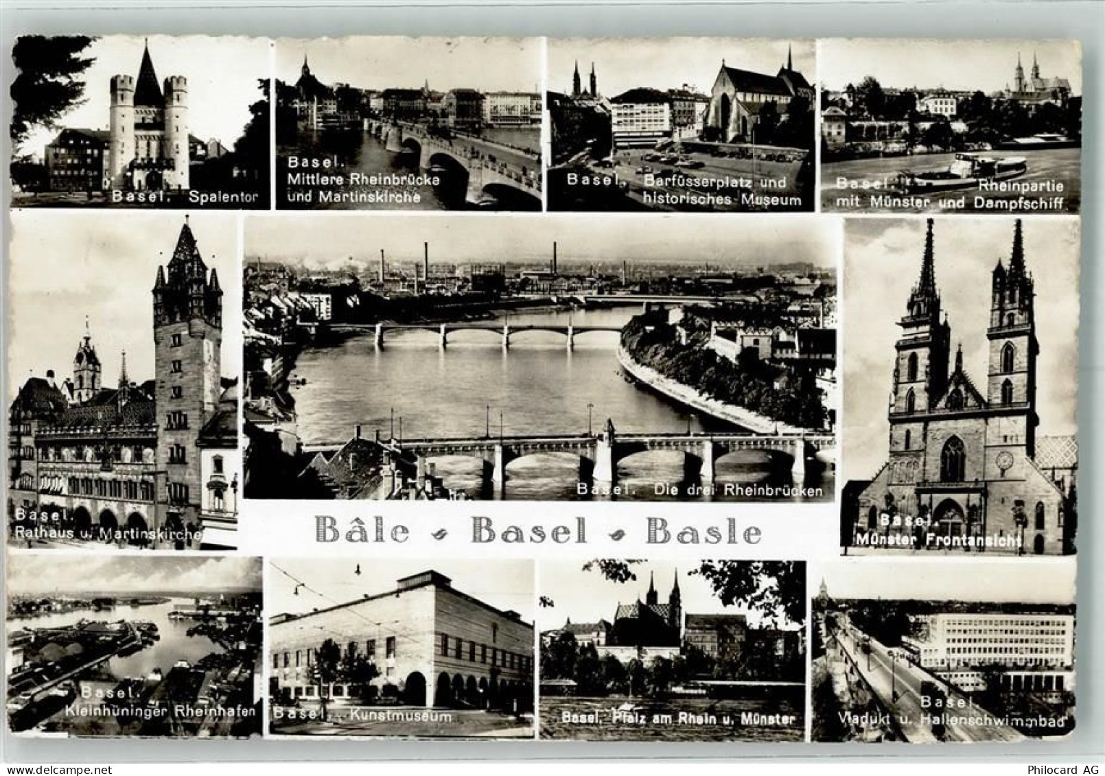 4000 Basel Bâle Foto AK Brücken Museum Münster Spalentor - 39698406