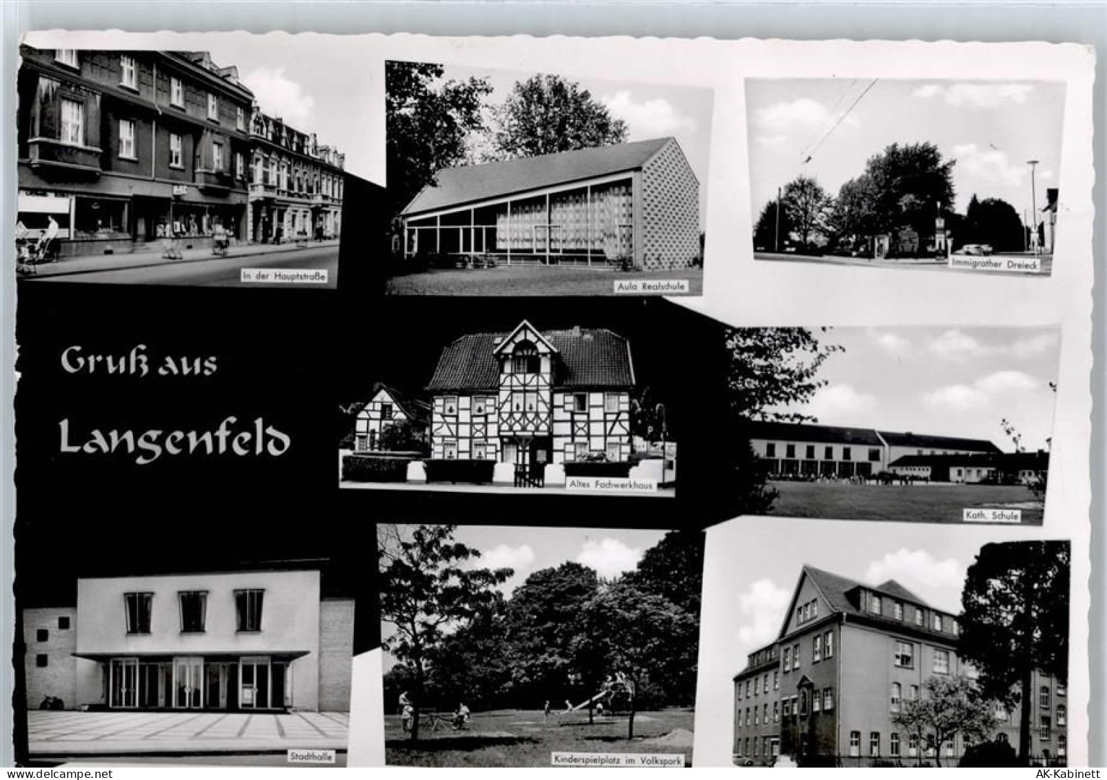 40764 W4018 Langenfeld (Rheinland) - Stadthalle, Schule, Ortsansicht - 51089961