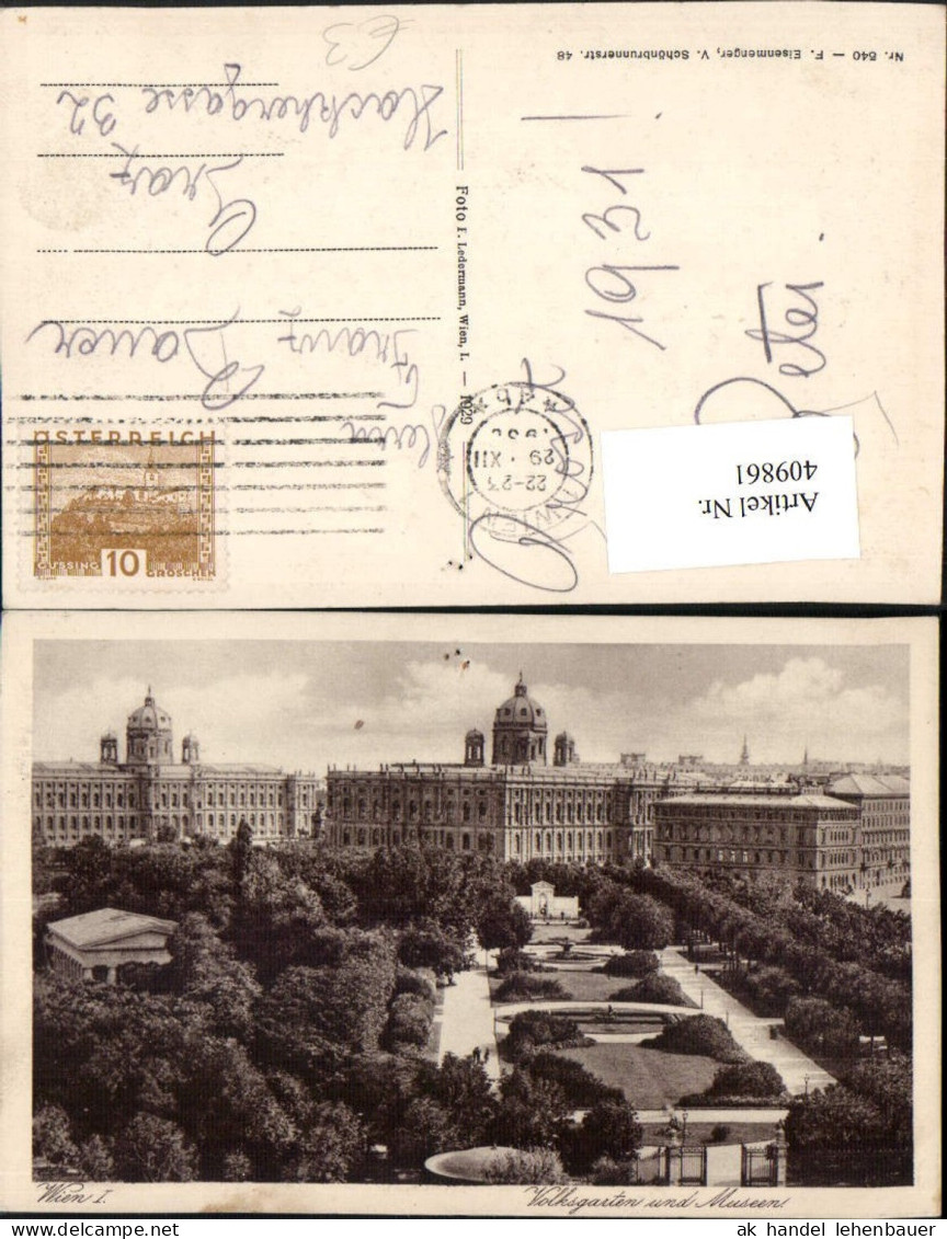 409861,Wien Innere Stadt Volksgarten u. Museen