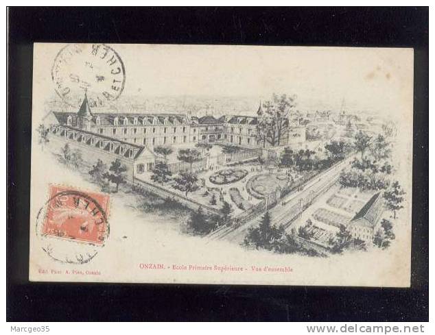 41 onzain école primaire supérieure vue d´ensemble édit.piau  belle carte