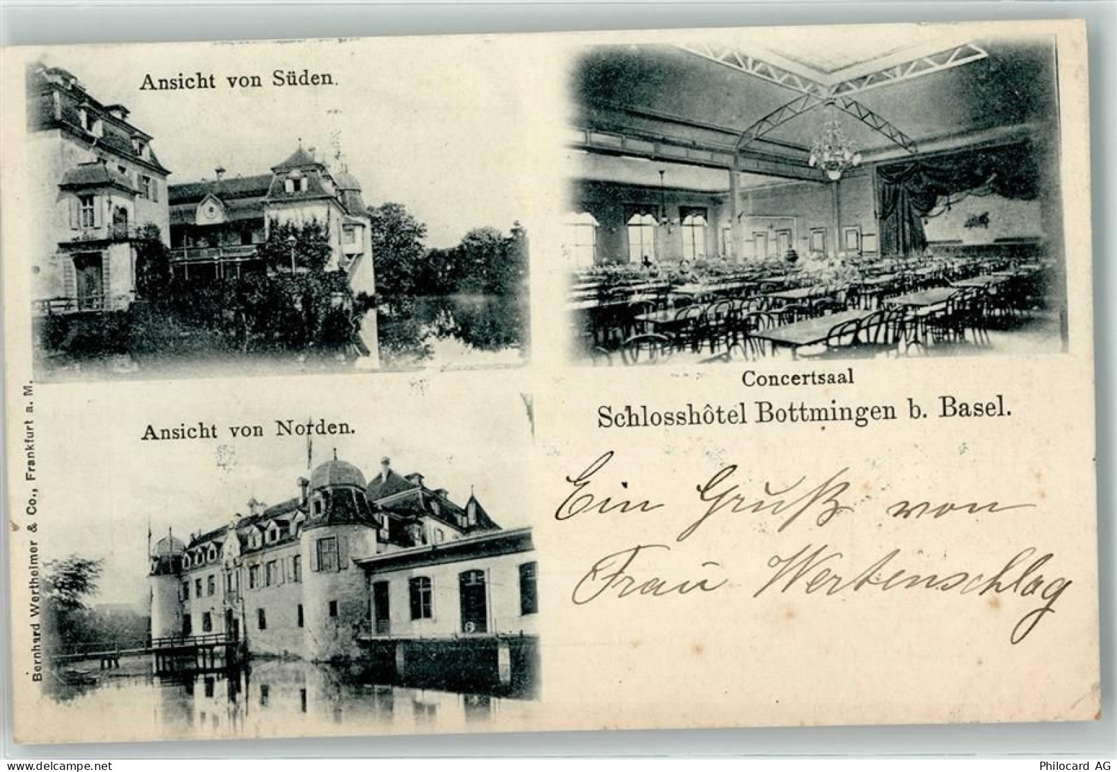 4103 Bottmingen 1900 - Schlosshotel Konzertsaal Ansicht Süden und Norden... - 13935755