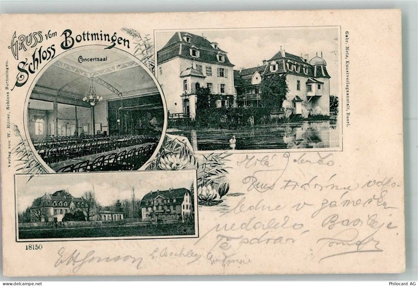 4103 Bottmingen 1904 Foto AK Schloss Bottmingen - 13596387