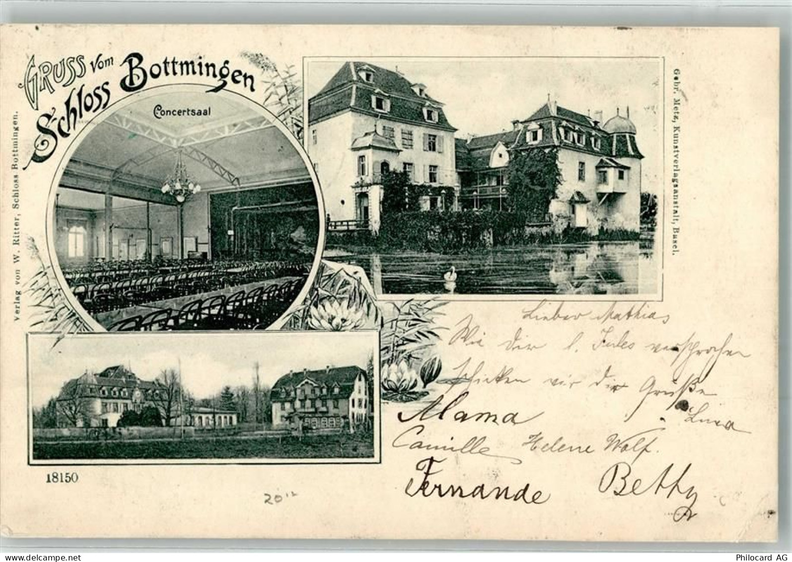 4103 Bottmingen 1904 Gebrauchsspuren Schloss Bottmingen - 13300050