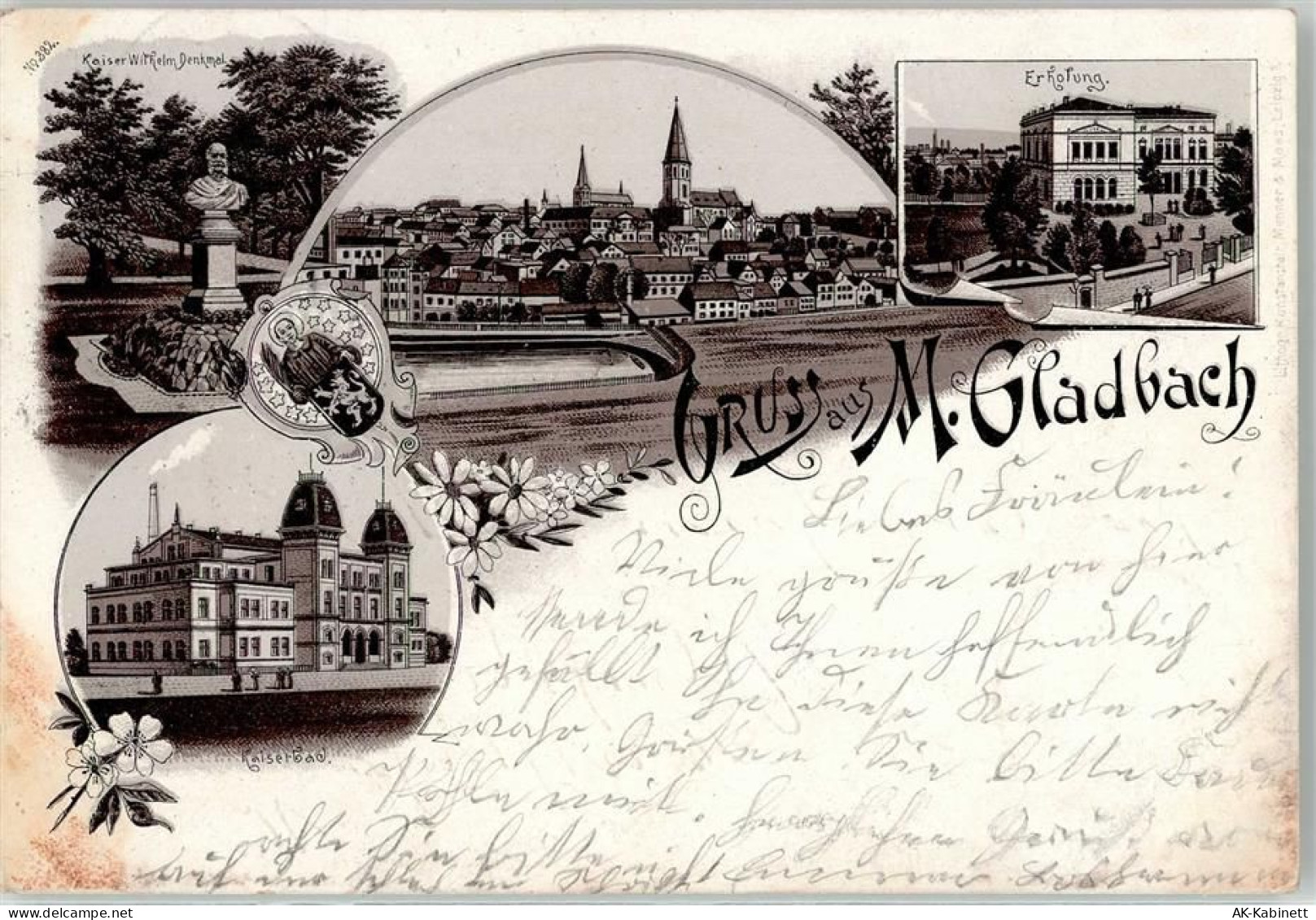 41061 W4050 Mönchengladbach 1899 Lithographie Kaiserbad Kaiser-Wilhelm-D... - 52096844