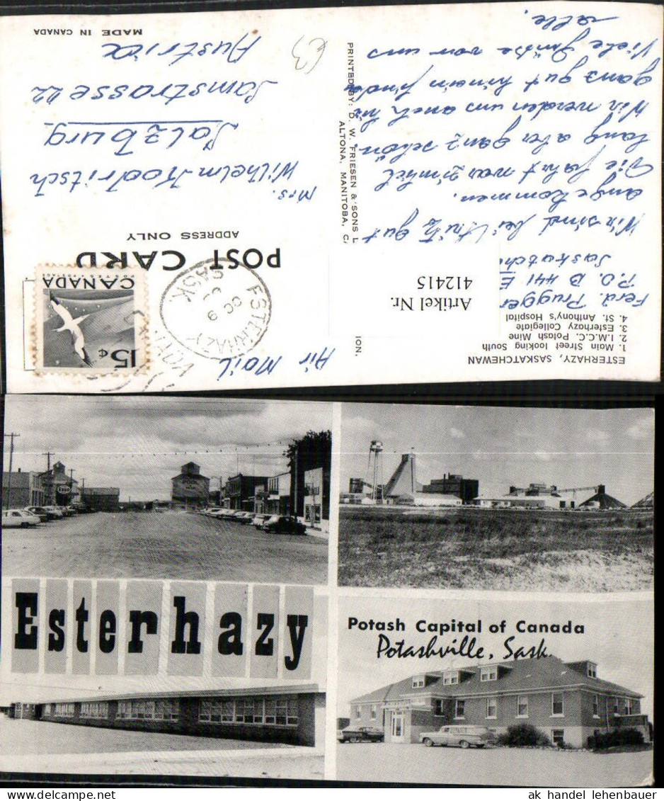 412415,Saskatchewan Potashville Potash Eserhazy Gebäude Mehrbildkarte