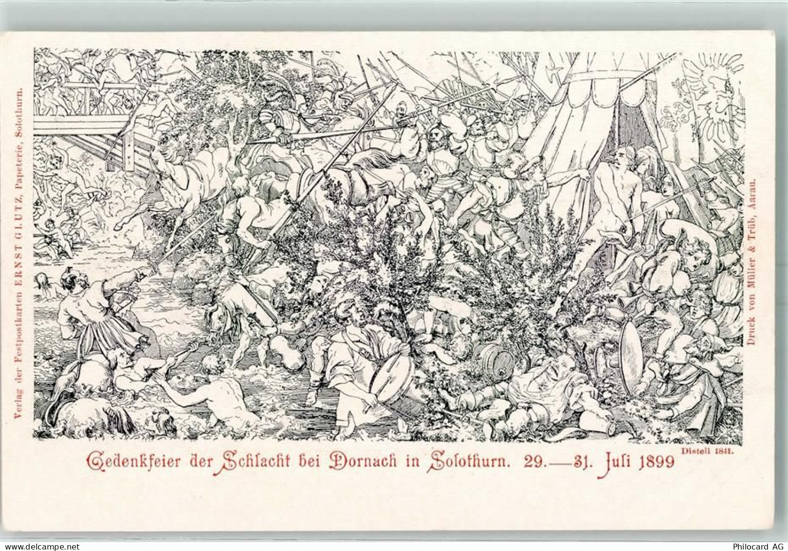 4143 Dornach Lithographie Gedenkfeier der Schlacht bei Dornach 1899 - 10397558