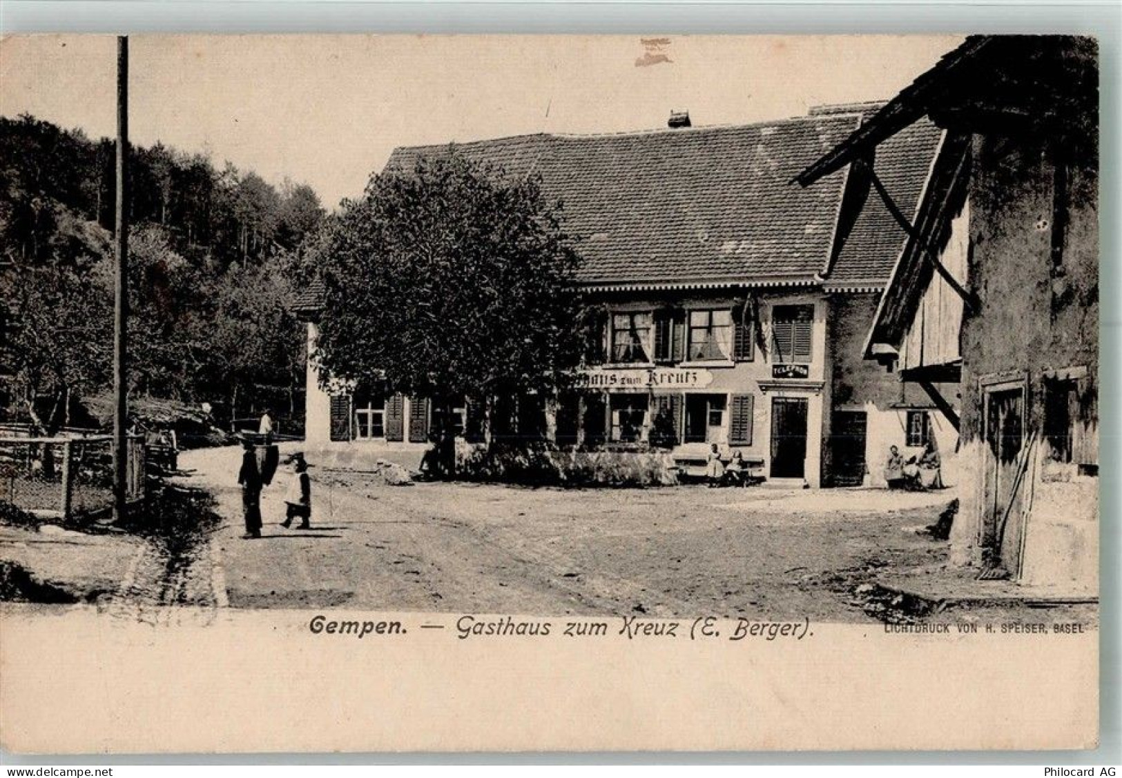 4145 Gempen 1908 Foto AK Gasthaus zum kreuz - 13596425