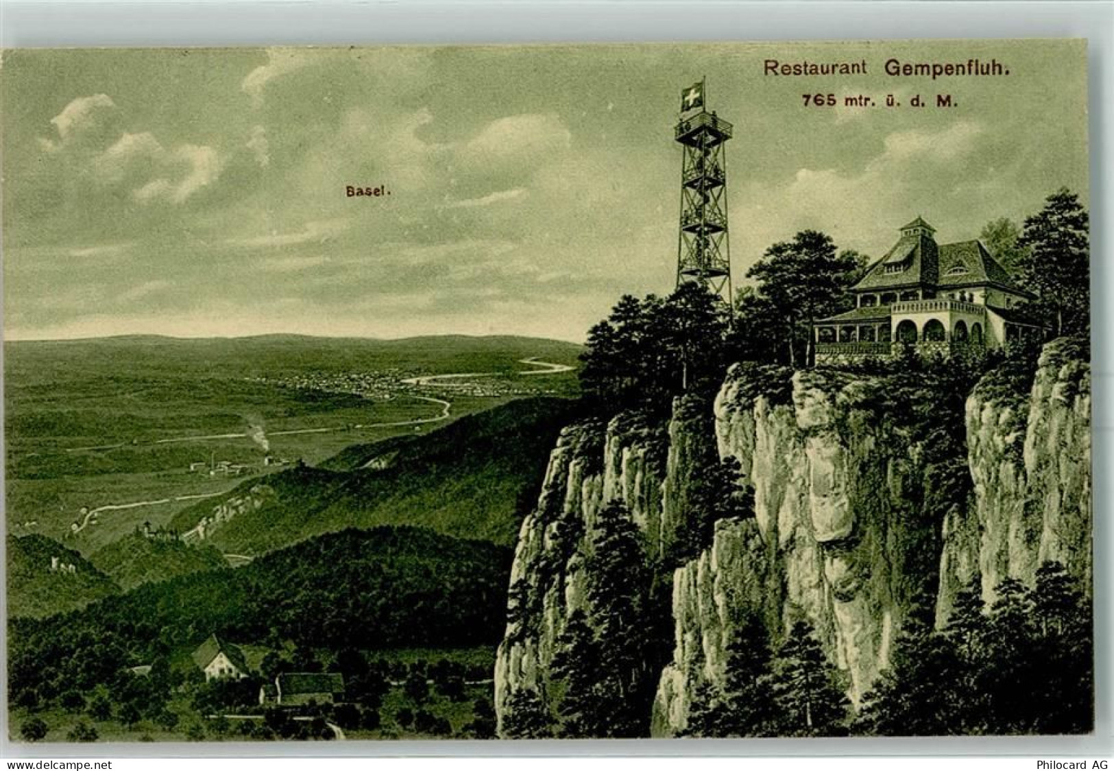 4145 Gempen 1911 Lithographie Gasthaus Gempenfluh - 10397481