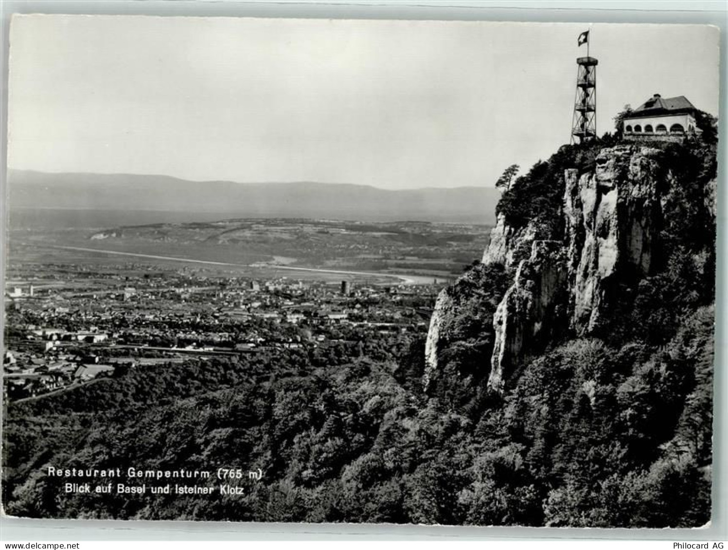 4145 Gempen - Gasthaus Gempenturm Blick aud Basel - 10584832