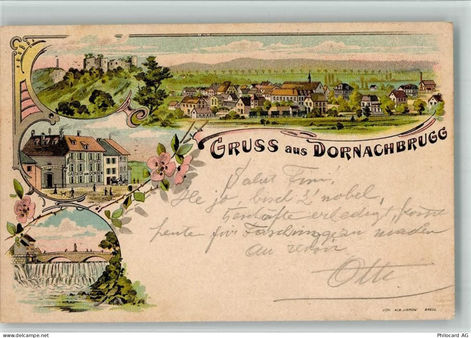 4147 Aesch BL 1898 BOAKC Lithographie Dornachbrugg - 13702455