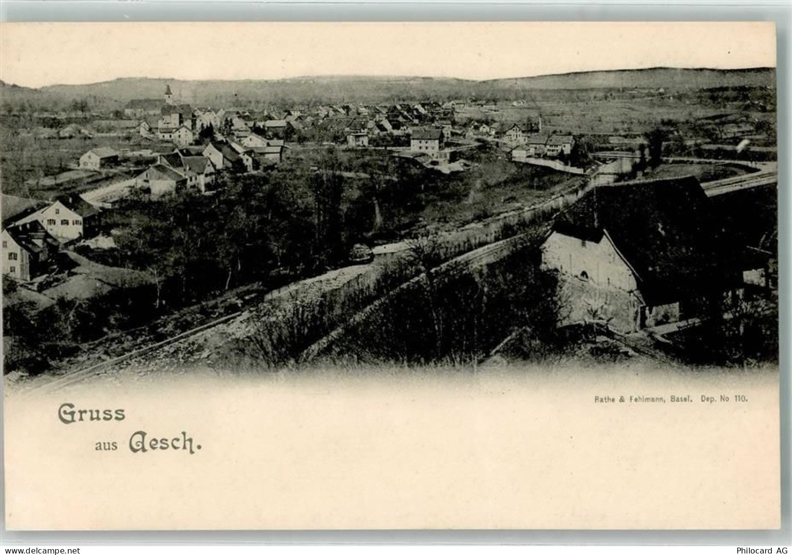 4147 Aesch BL 1909 - Bahnlinie - 13449216