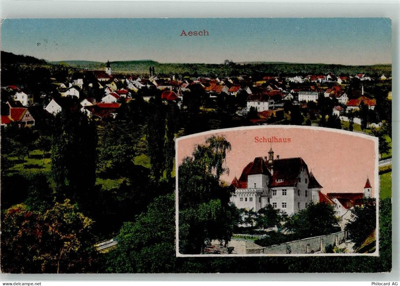 4147 Aesch BL 1927 Foto AK Schulhaus - 13596372