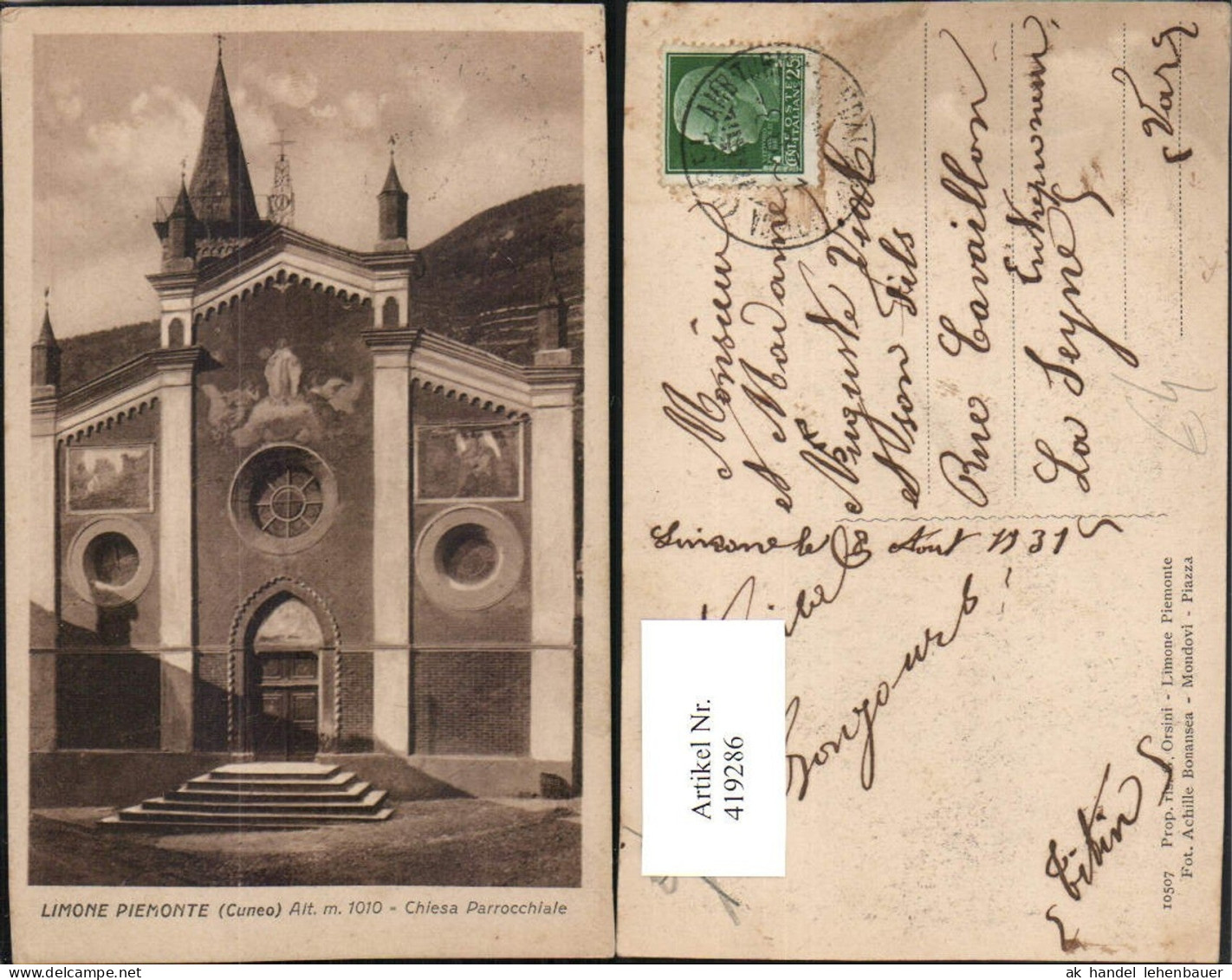 419286,Piemonte Cuneo Limone Piemonte Chiesa Parrocchiale Kirche
