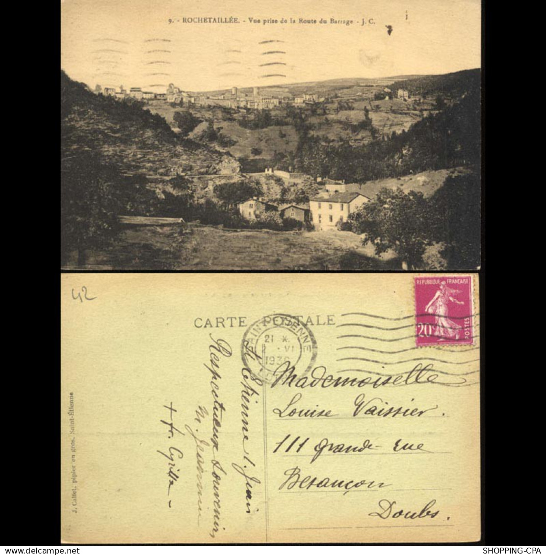 42 - Rochetaillée - LVue prise de la route du barrage