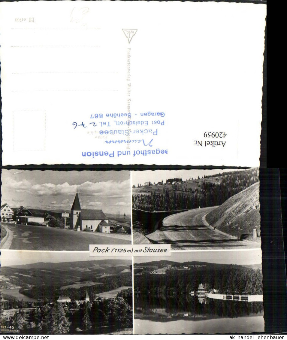 420959,Pack b. Edelschrott Totale Kirche Stausee Mehrbildkarte