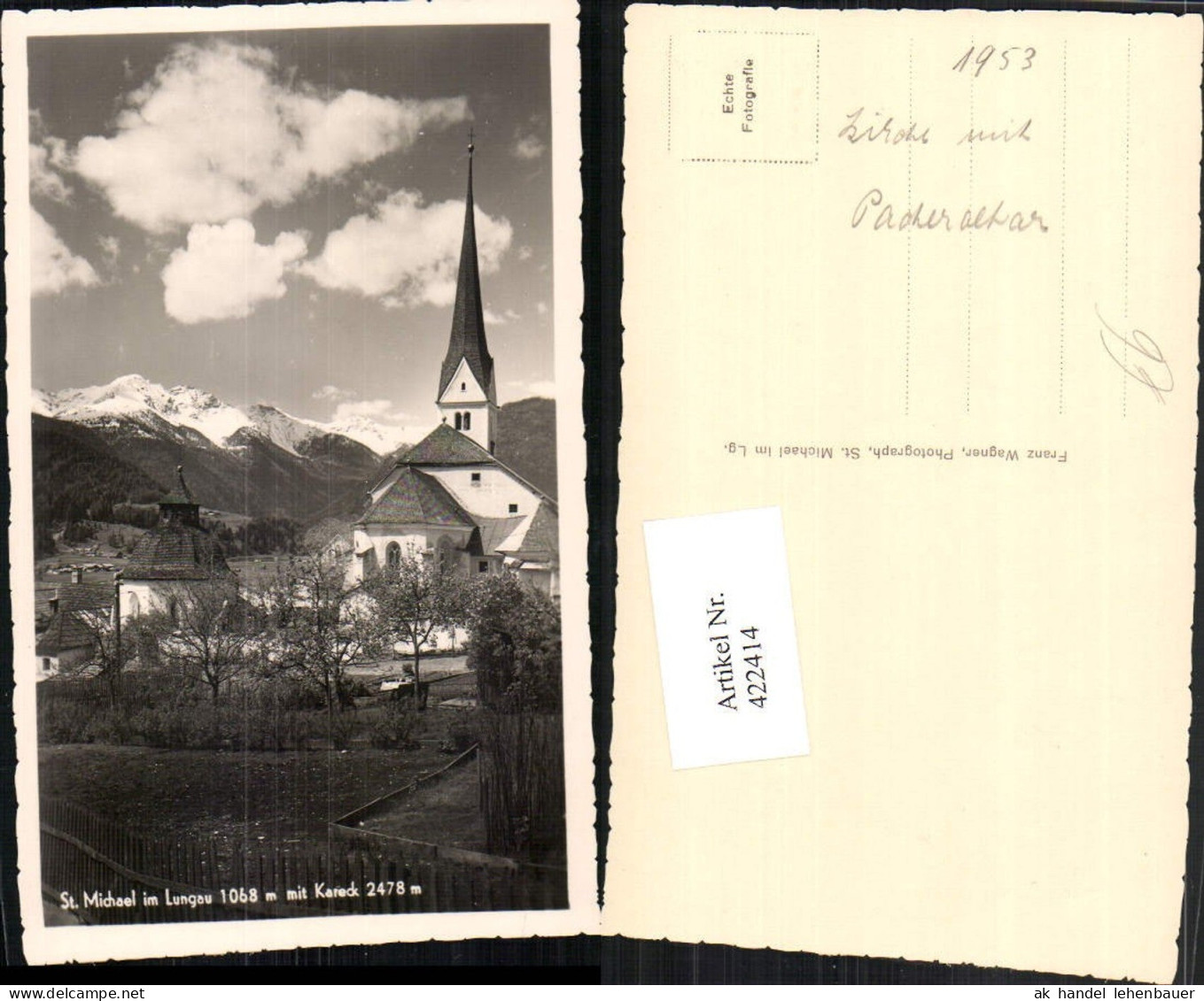 422414,St. Michael im Lungau Kirche m. Kareck Bergkulisse