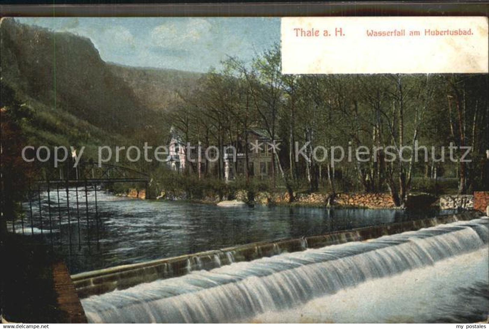 42468841 Thale Harz Wasserfall am Hubertusbad Thale Harz
