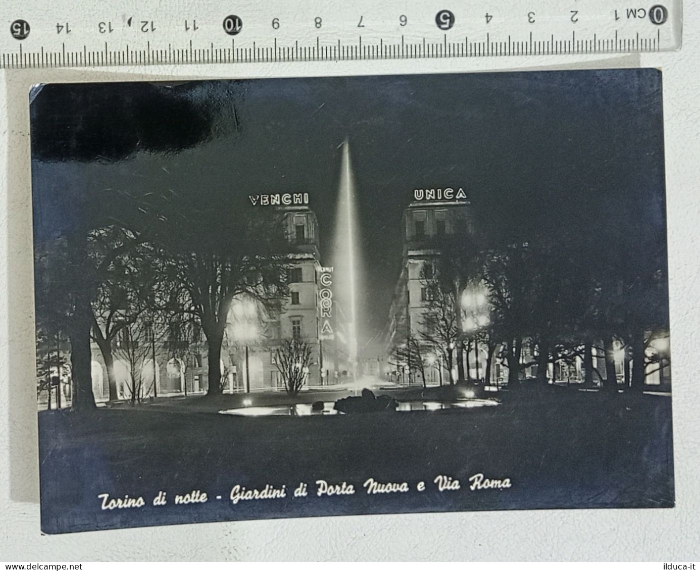 42526 2069 - Cartolina - Torino - Giardini di notte VG 1957