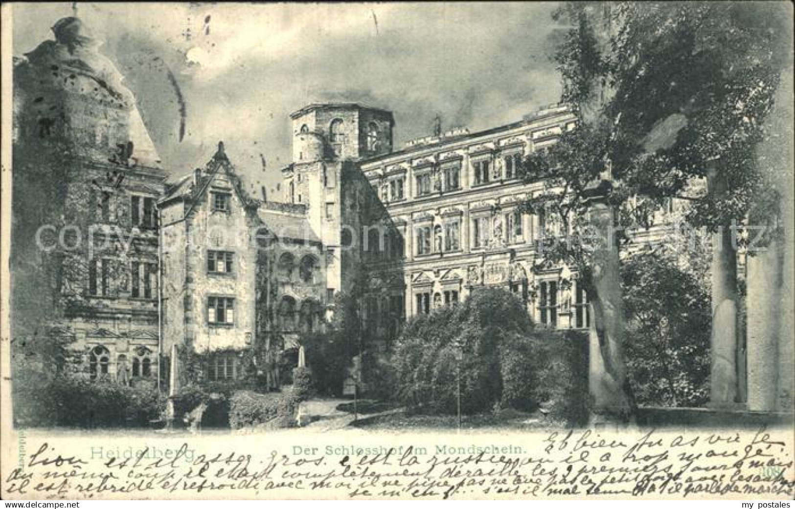 42559112 Heidelberg Neckar Schlosshof im Mondschein Heidelberg