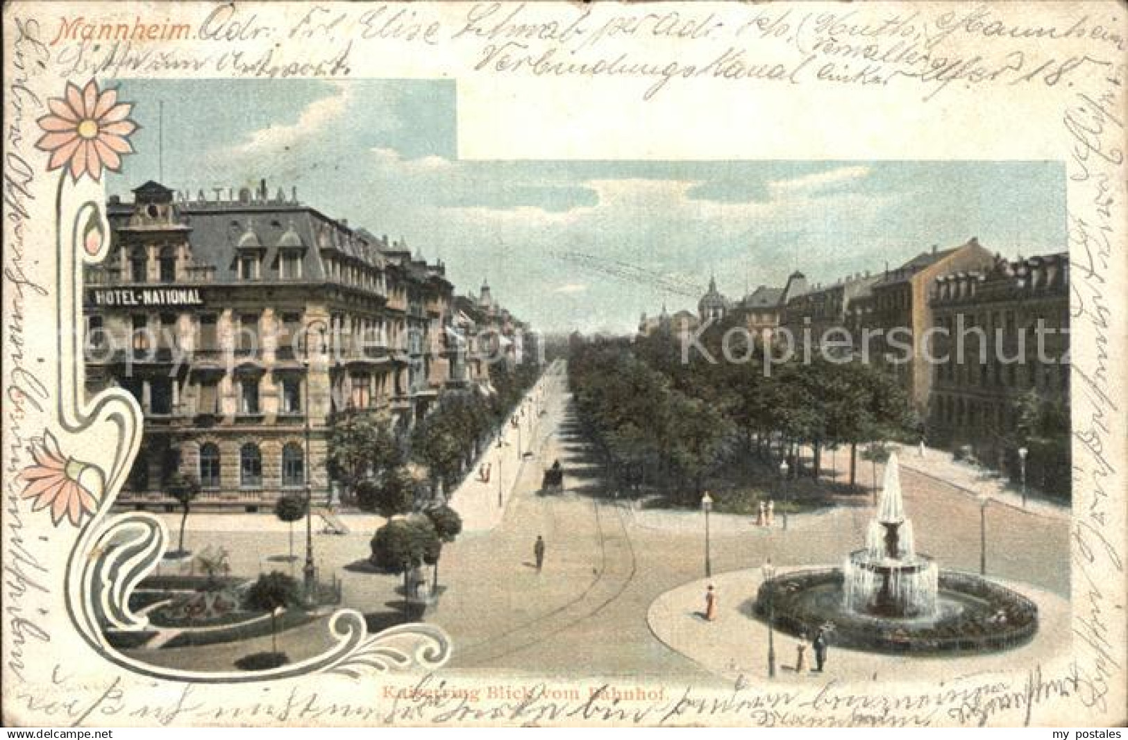 42559220 Mannheim Kaiserring Blick vom Bahnhof Brunnen Mannheim
