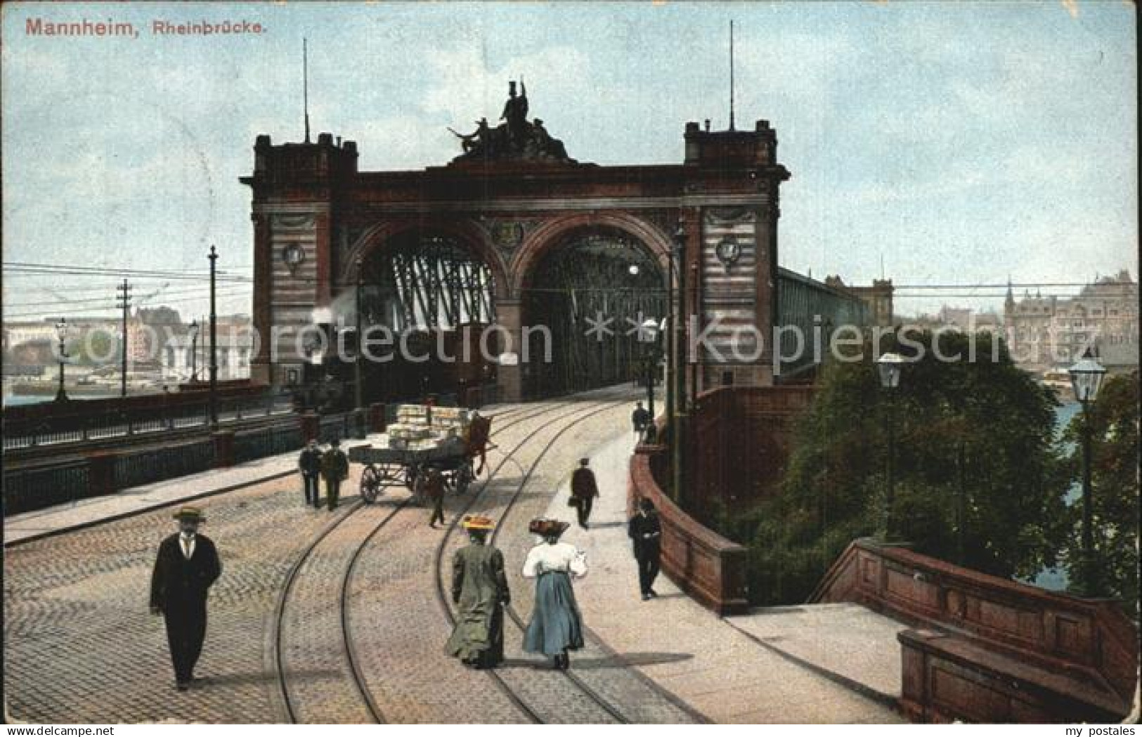 42559228 Mannheim Rheinbruecke Pferdefuhrwerk Mannheim