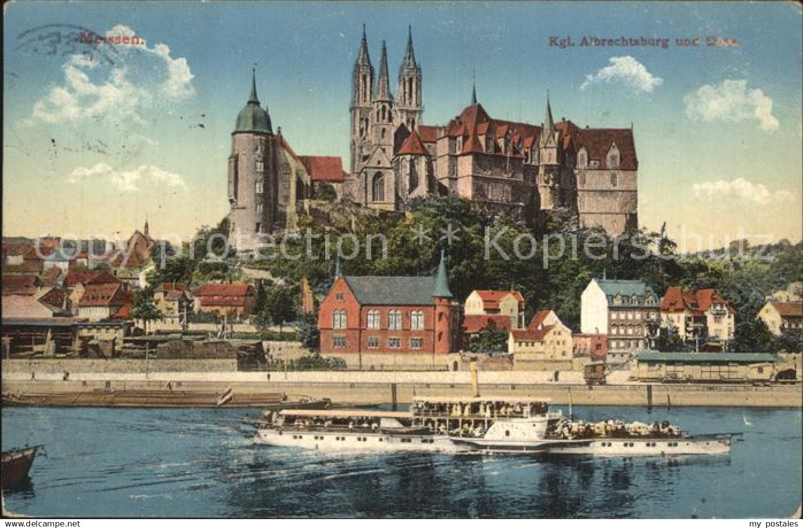 42567952 Meissen Elbe Sachsen Kgl Albrechtsburg Raddampfer Meissen
