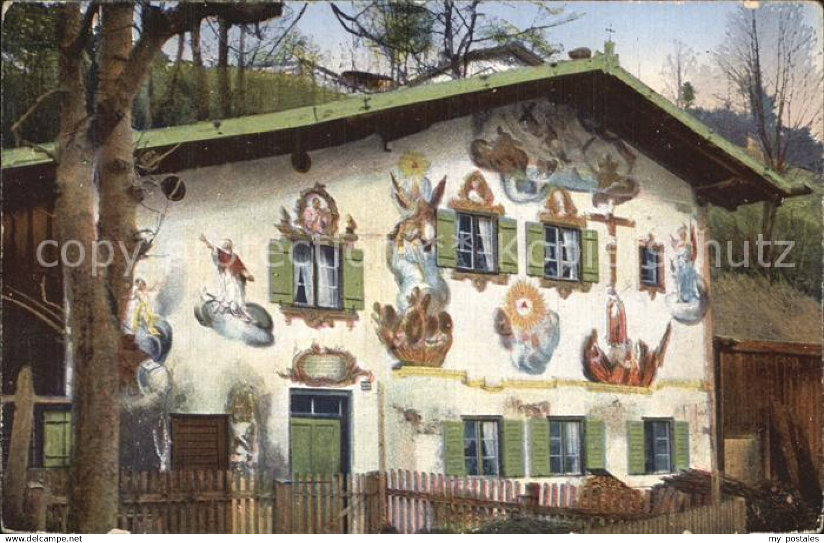 42577924 Mittenwald Bayern Bemaltes Haus Mittenwald