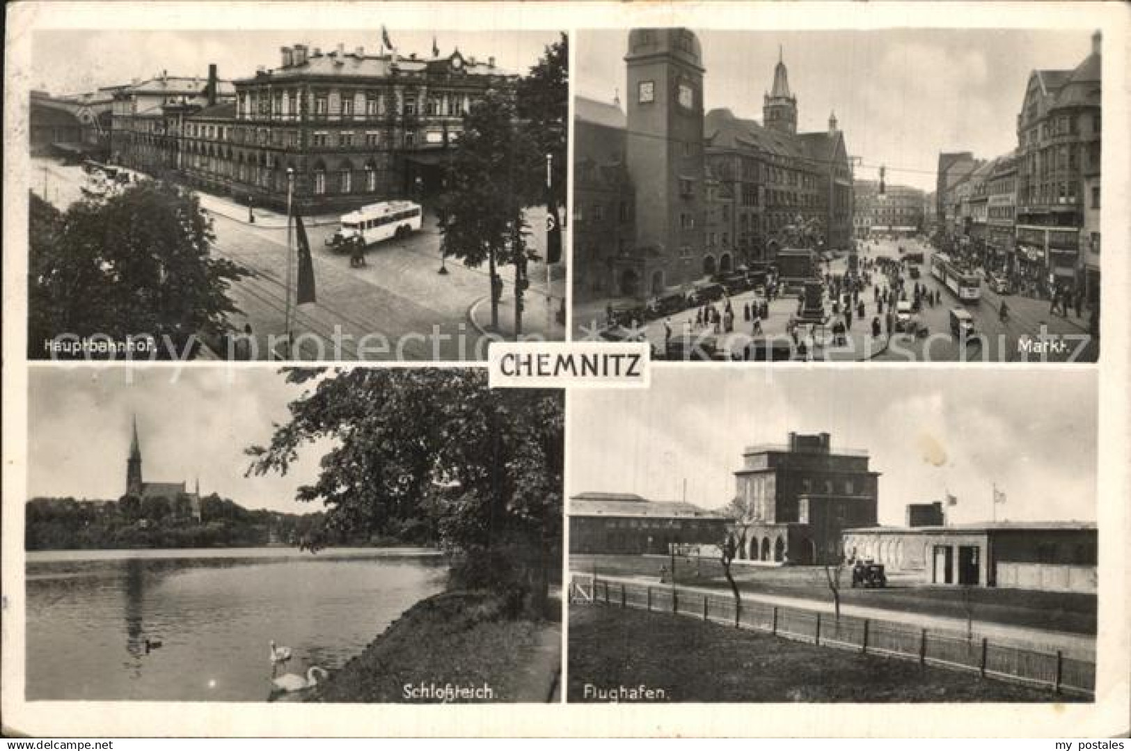 42581694 Chemnitz Hauptbahnhof Markt Schlossteich Flughafen Chemnitz