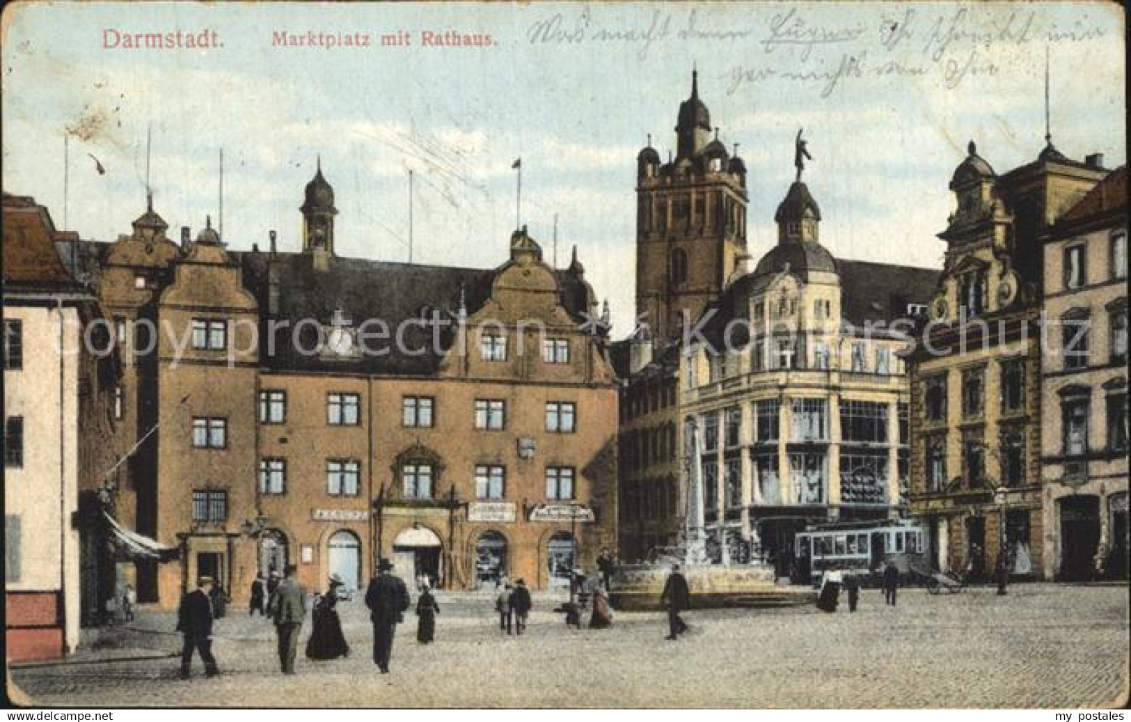 42584473 Darmstadt Marktplatz mit Rathaus Darmstadt