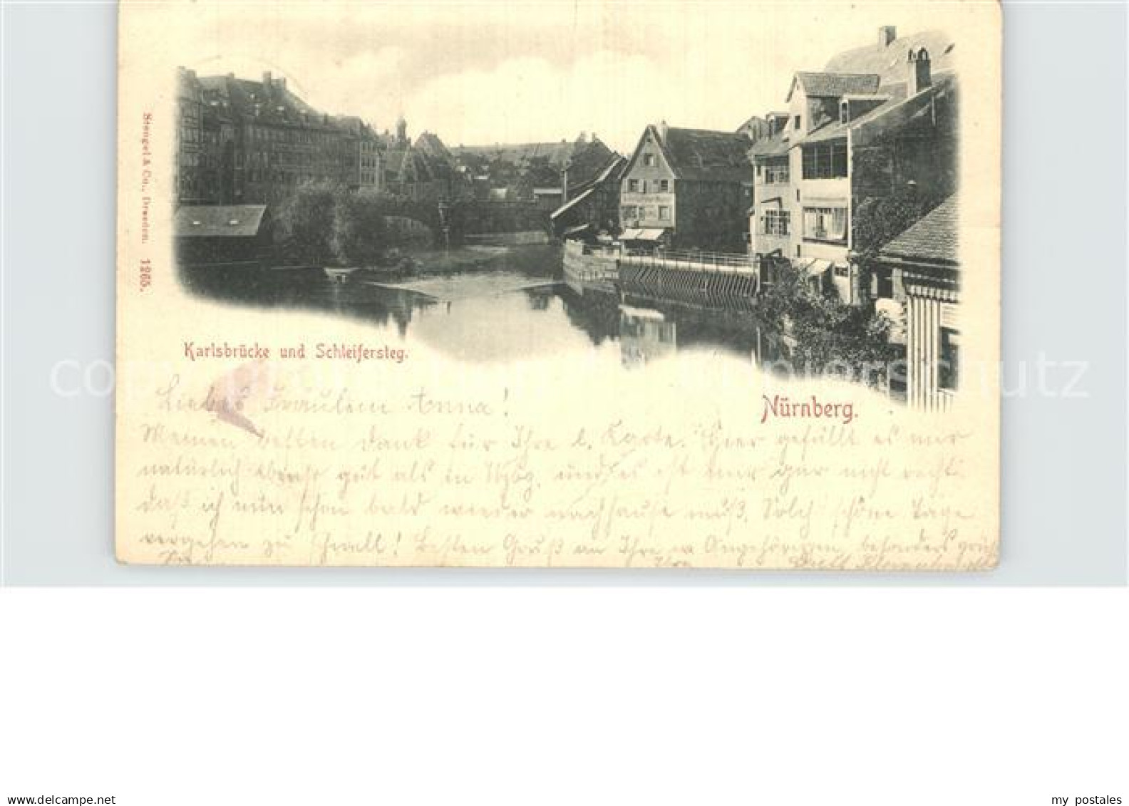 42587876 Nuernberg Karlsbruecke mit Schleifersteg Nuernberg