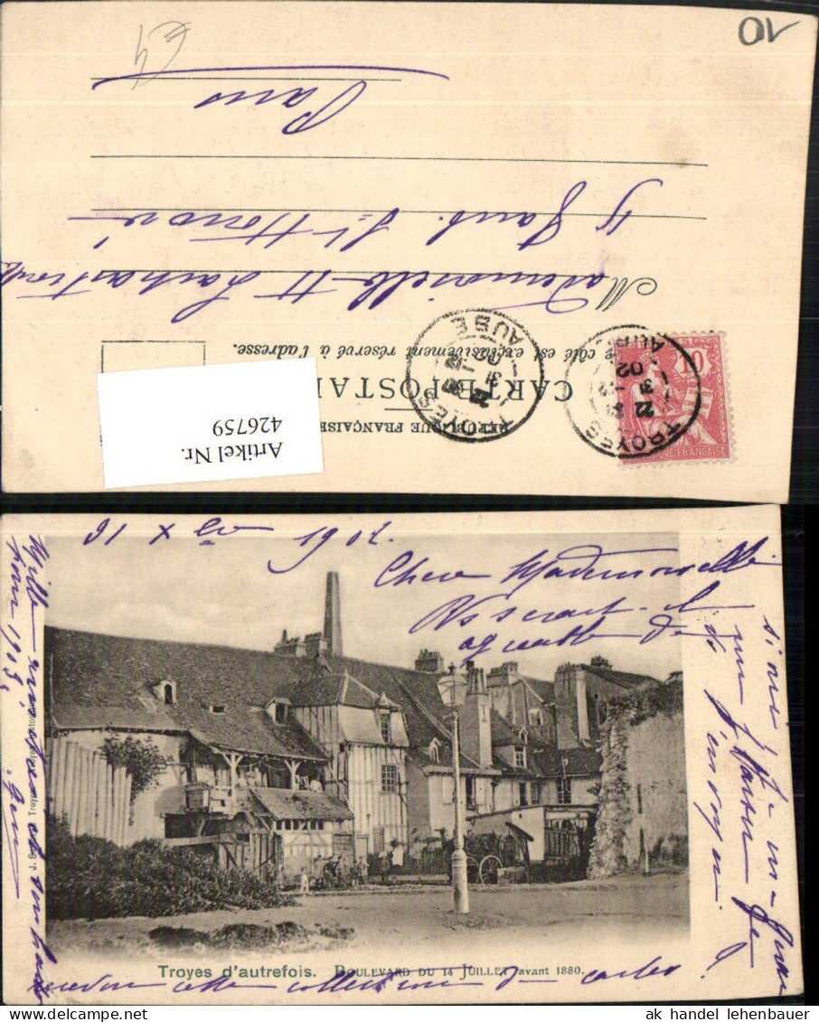 426759,Champagne-Ardenne Aube Troyes autrefois Boulevard Häuser
