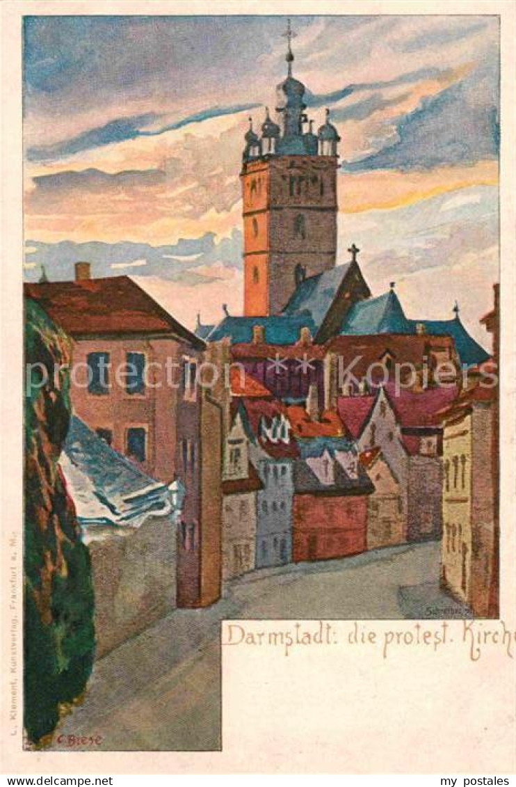 42688242 Darmstadt Kirchenpartie Kuenstlerkarte Darmstadt