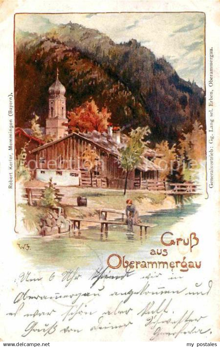 42688281 Oberammergau Partie am See Kuenstlerkarte Oberammergau