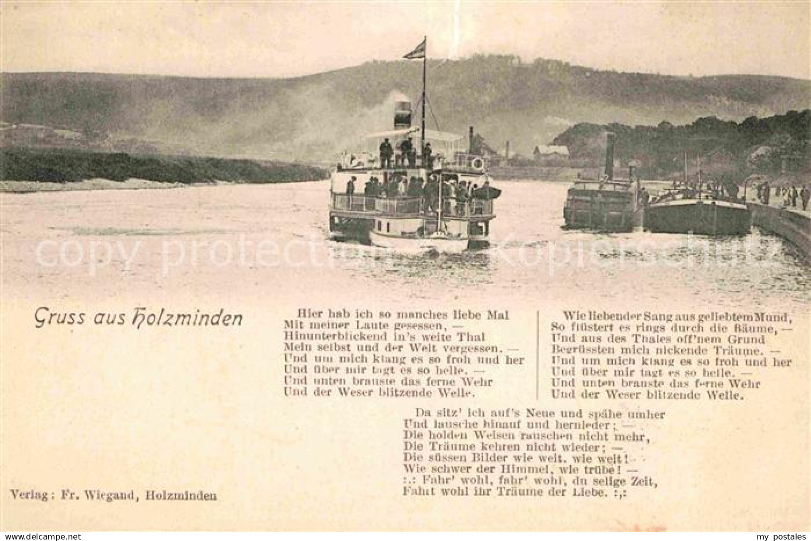 42702970 Holzminden Weser Dampferanlegestelle Gedicht  Holzminden