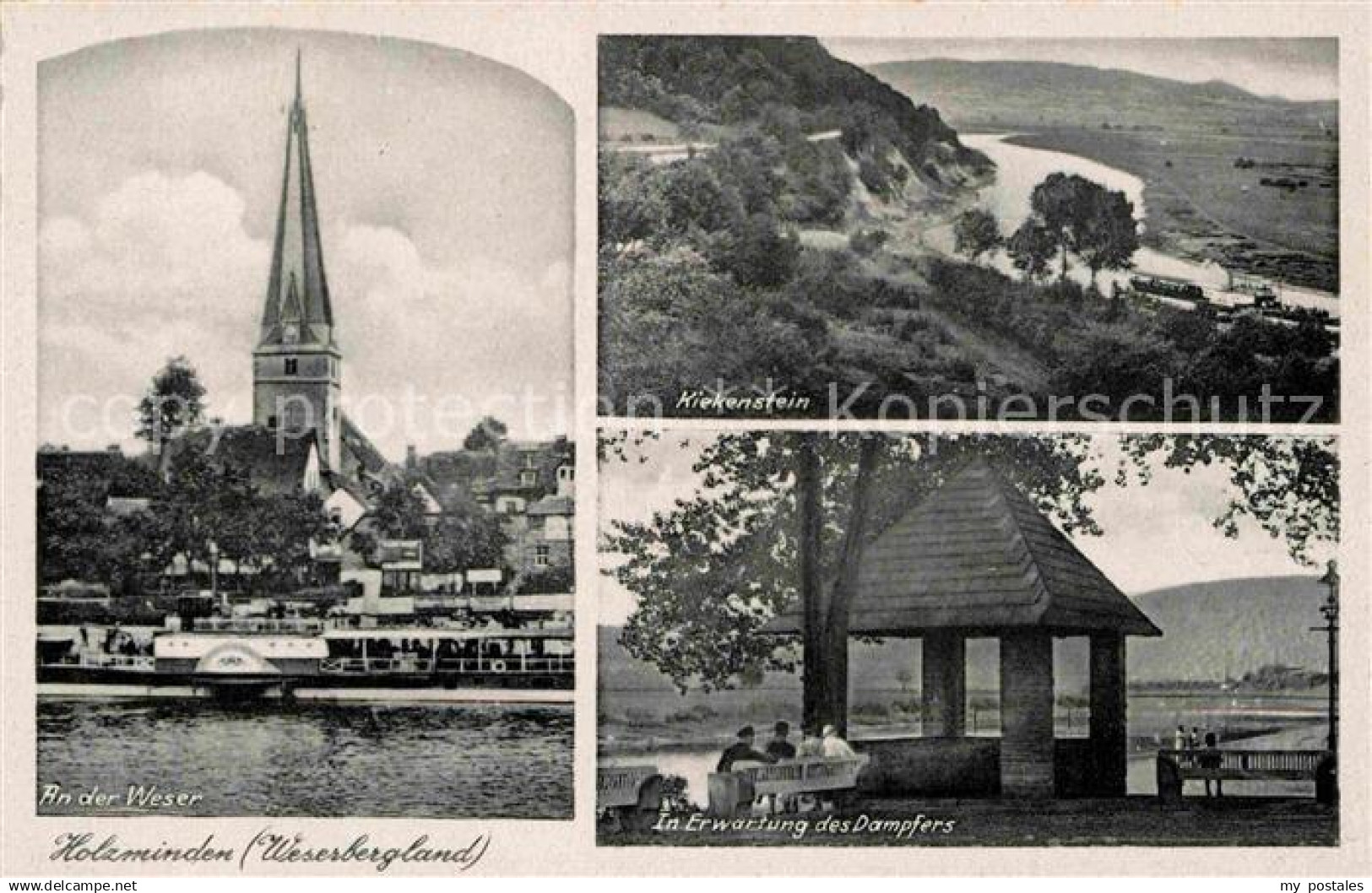 42703675 Holzminden Weser Kiekenstein Kirche Dampfer Holzminden