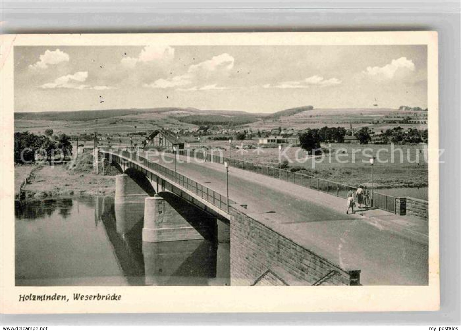 42704604 Holzminden Weser Weserbruecke Panorama Holzminden