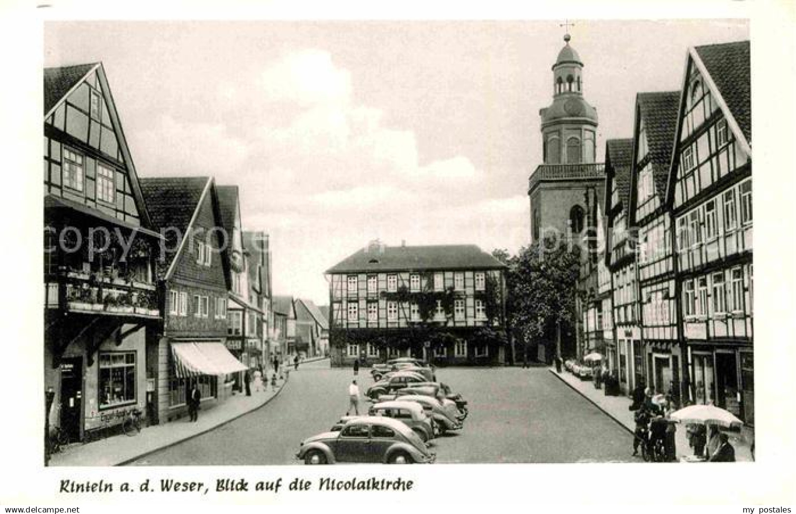 42708188 Rinteln Weser mit Nicolaikirche Rinteln
