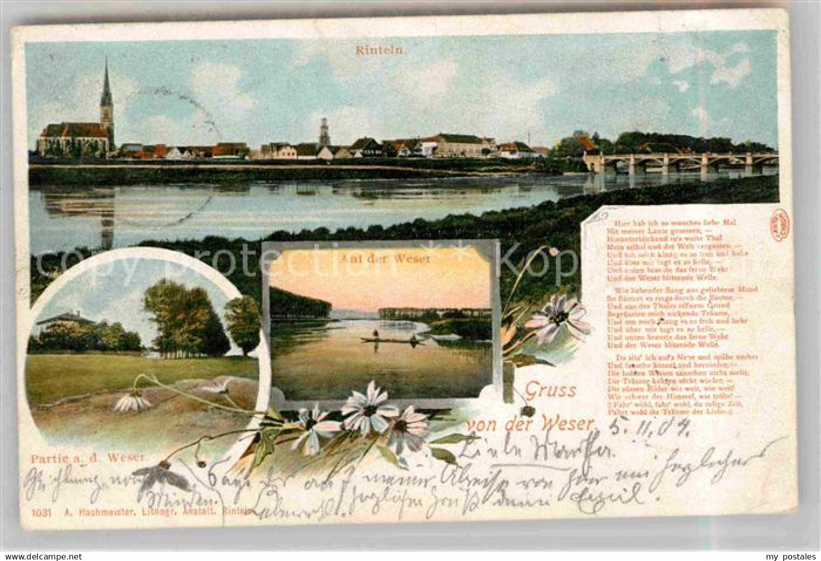42708835 Rinteln Teilansicht Weserpartien Rinteln